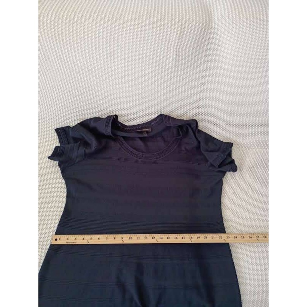 Lane Bryant‎ Plus Size 22/24 Navy Blue Textured Stripe Rayon Knit Scoop Dress - Picture 10 of 11